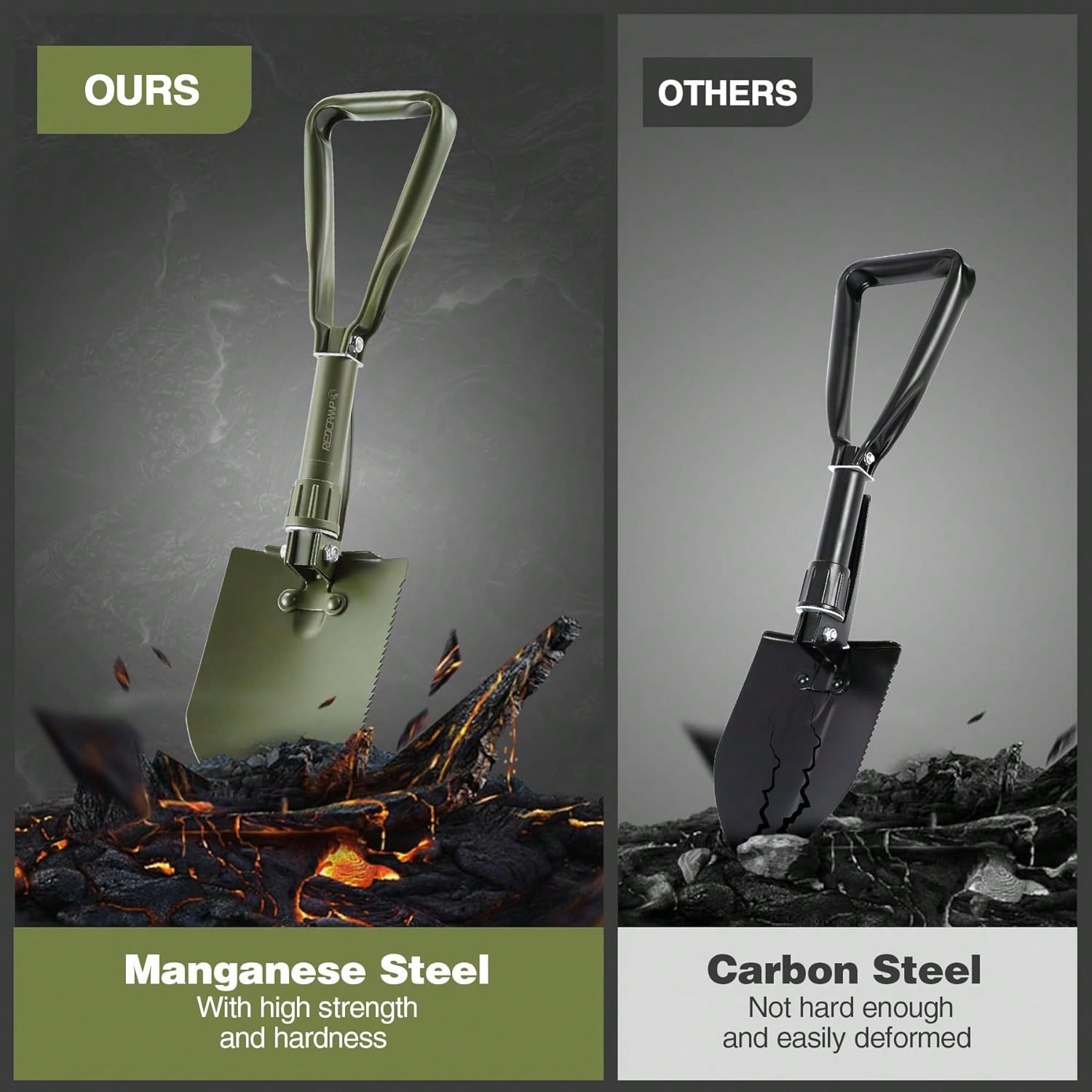 23 Inch Folding Camping Shovel - đánh giá và giá Gardening Tools Green