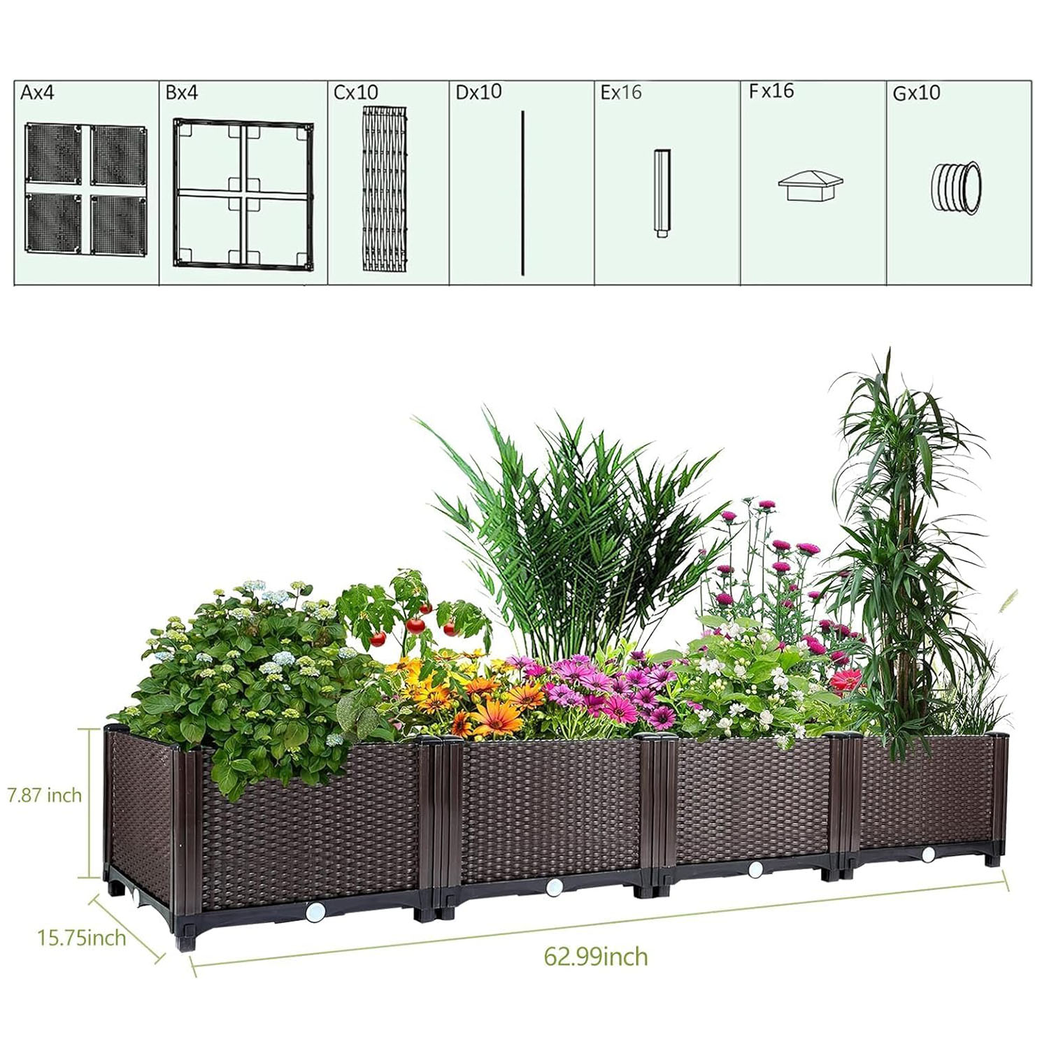 Self-Watering Raised Garden Be - đánh giá và giá Gardening Tools Green